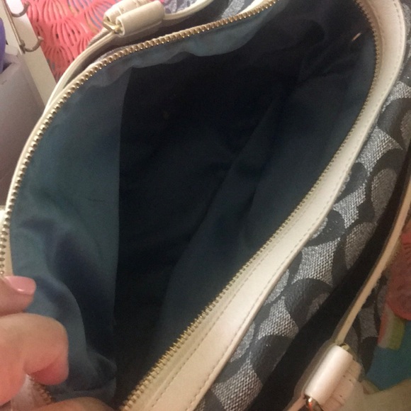 Blue, White, and Gray Coach Purse - Picture 2 of 5